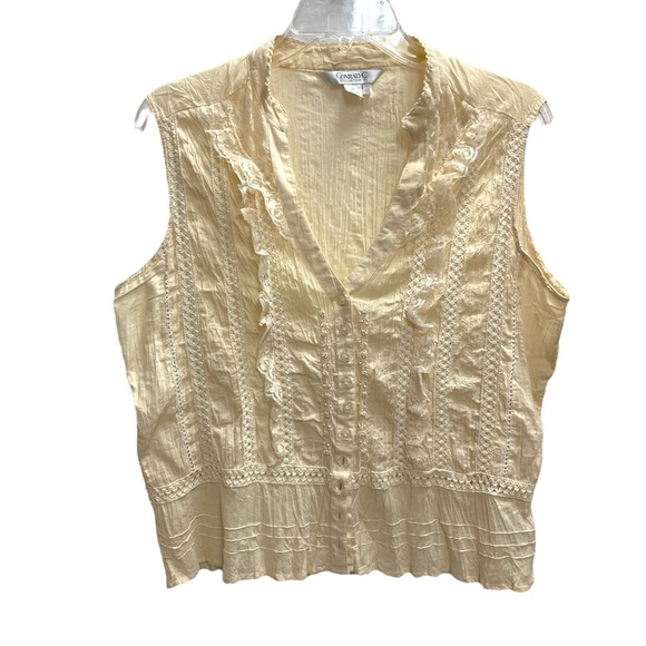 SOLD 🔴 Conrad lace embroidered vest top size 16 beige tan vintage - Picture 13 of 14